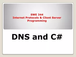 DNS and C#