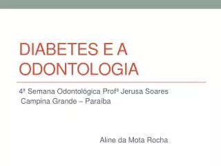 diabetes e a odontologia