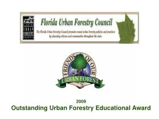 2009 Outstanding Urban Forestry Educational Award