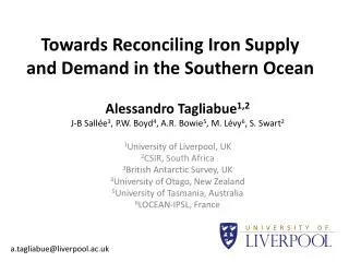 Towards Reconciling Iron Supply and Demand in the Southern Ocean