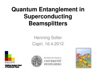 Quantum Entanglement in Superconducting Beamsplitters