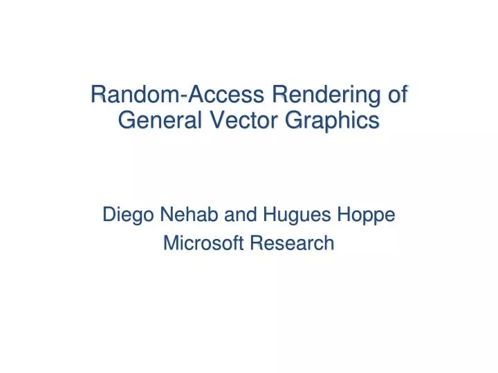 random access rendering of general vector graphics
