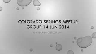 Colorado springs meetup group 14 jun 2014