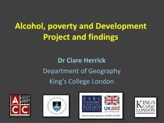 Alcohol, poverty and Development Project and findings