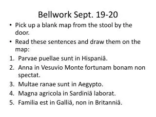 Bellwork Sept. 19-20
