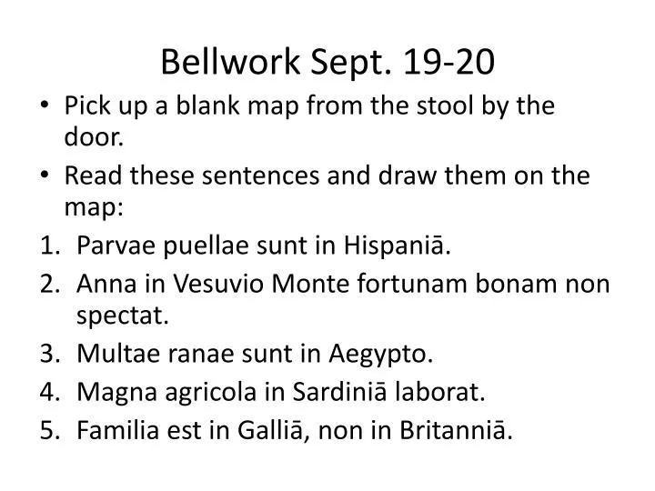 bellwork sept 19 20