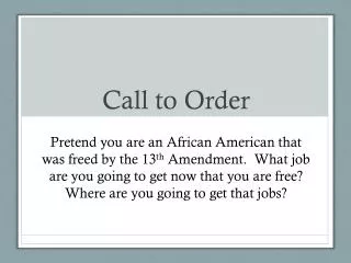 call to order