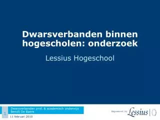 dwarsverbanden binnen hogescholen onderzoek