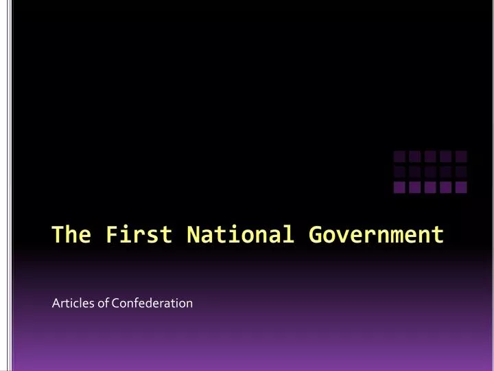 the first national government