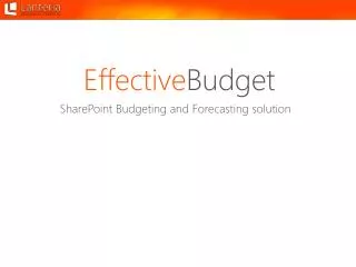 SharePoint Budgeting and Forecasting solution