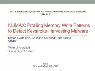 KLIMAX: Profiling Memory Write Patterns to Detect Keystroke-Harvesting Malware