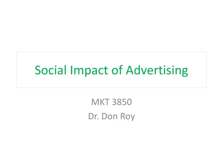 social impact of advertising