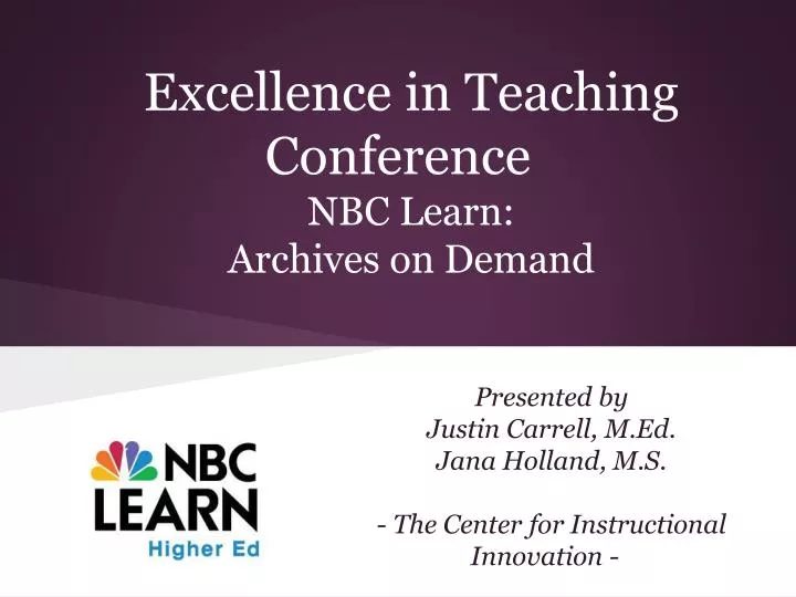 excellence in teaching conference nbc learn archives on demand
