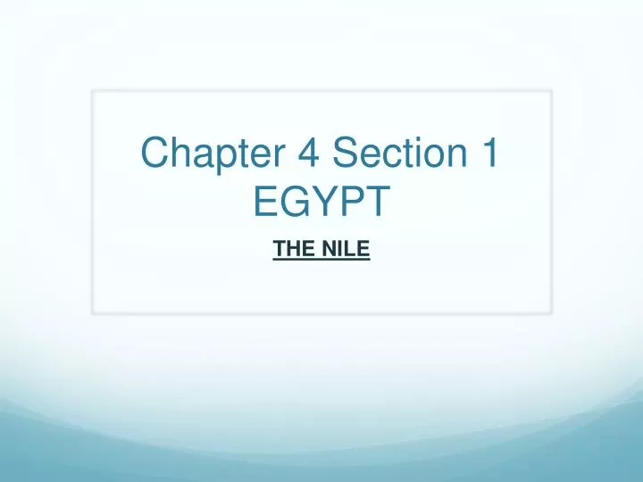 chapter 4 section 1 egypt