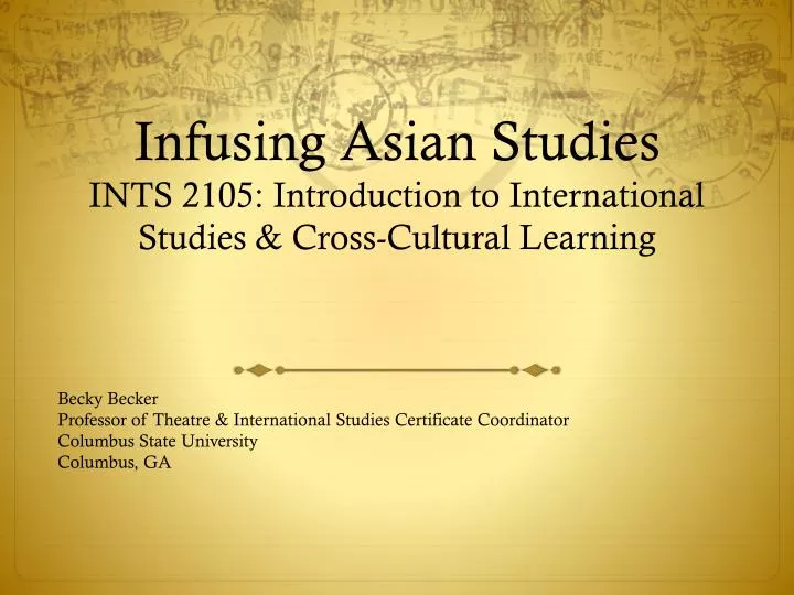 infusing asian studies ints 2105 introduction to international studies cross cultural learning