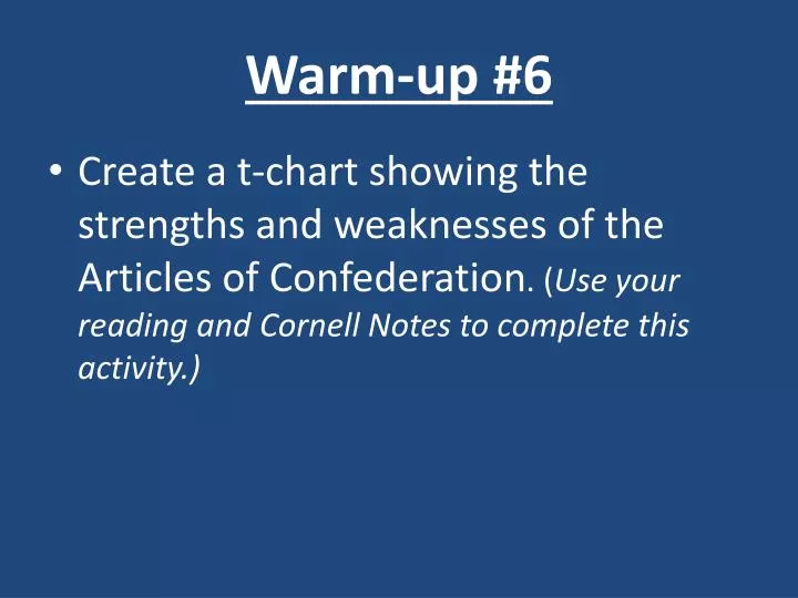 warm up 6