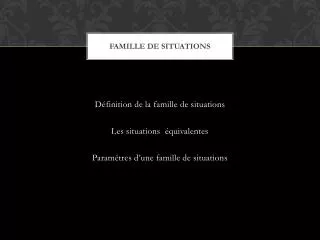 famille de situations