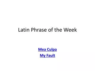latin phrase of the week