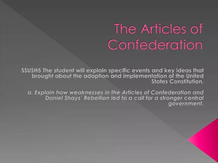 the articles of confederation