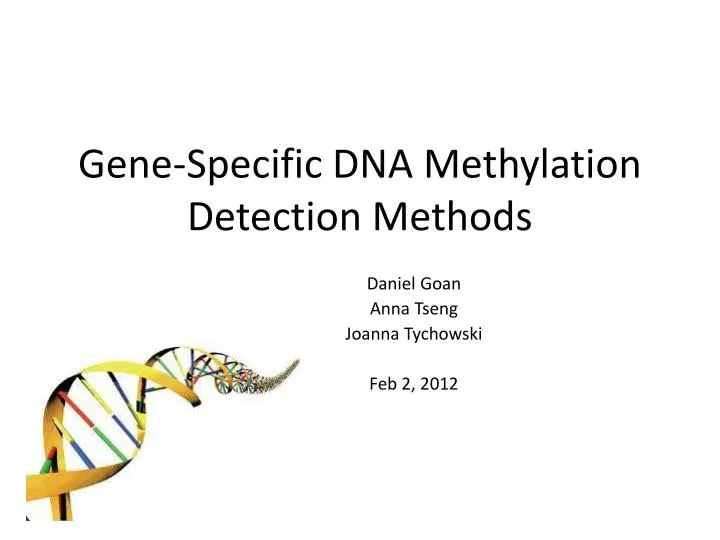gene specific dna methylation detection methods