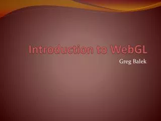 Introduction to WebGL