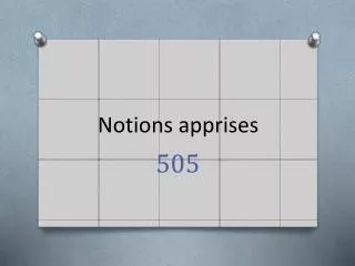 notions apprises