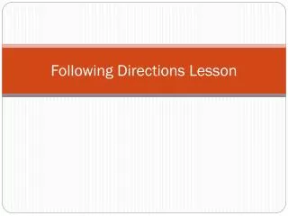 Following Directions Lesson
