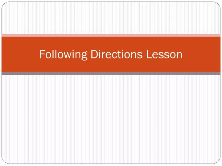 following directions lesson