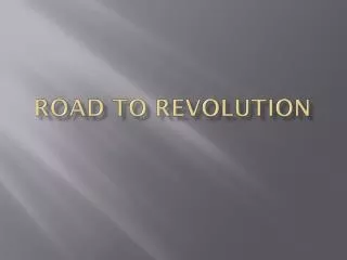 road to revolution