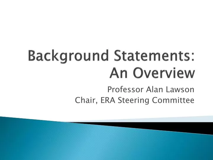 background statements an overview