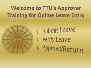 Submit Leave Verify Leave Approve/Return