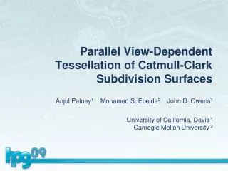Parallel View-Dependent Tessellation of Catmull-Clark Subdivision Surfaces