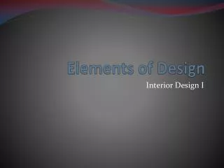 Elements of Design