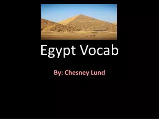 Egypt Vocab