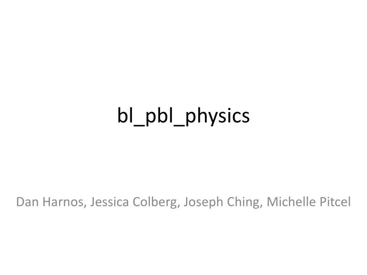 bl pbl physics