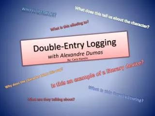 Double-Entry Logging with Alexandre Dumas