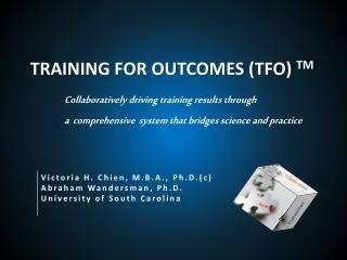 TRAINING FOR OUTCOMES (TFO) TM