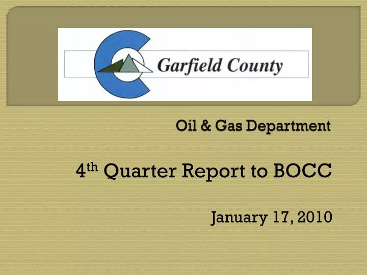 oil gas department
