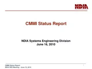 CMMI Status Report