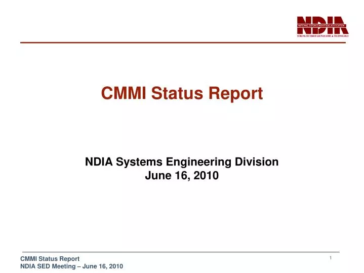 cmmi status report