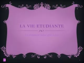 la vie etudiante