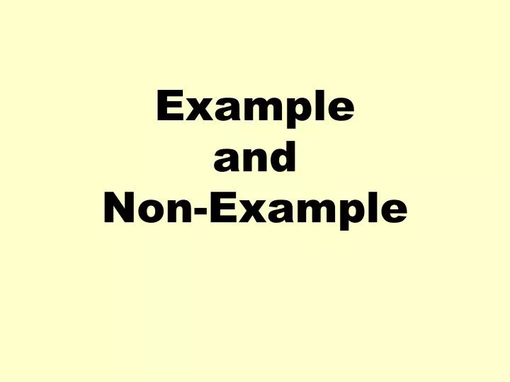 example and non example