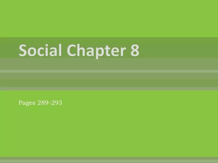 social chapter 8