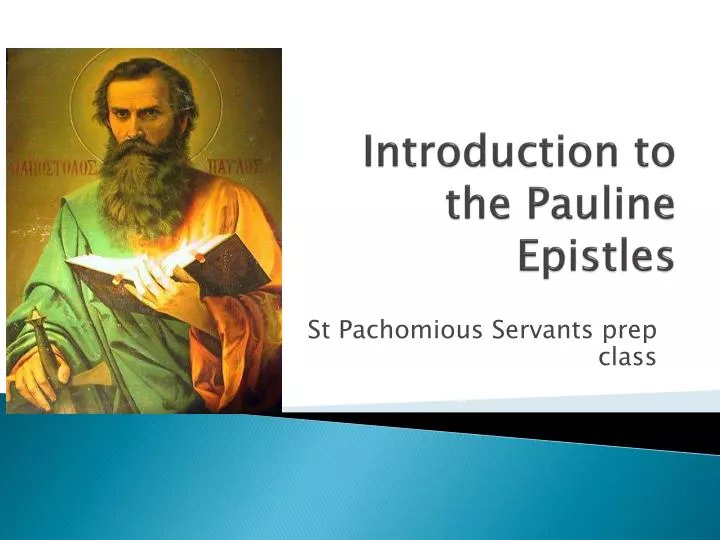 introduction to the pauline epistles