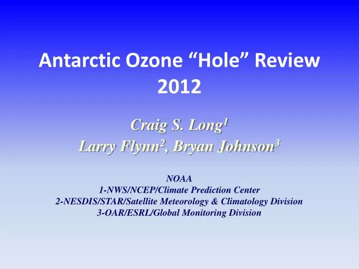 antarctic ozone hole review 2012