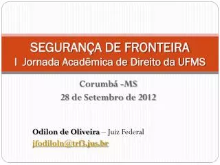 seguran a de fronteira i jornada acad mica de direito da ufms