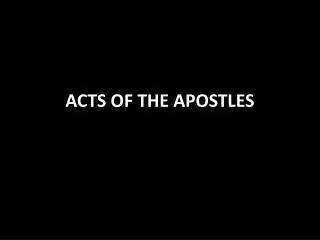 acts of the apostles