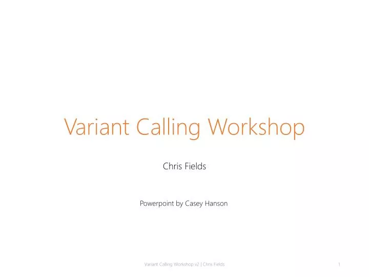 variant calling workshop