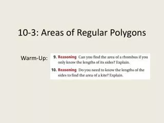 10-3: Areas of Regular Polygons