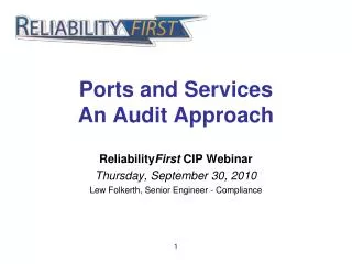 Ports and Services An Audit Approach